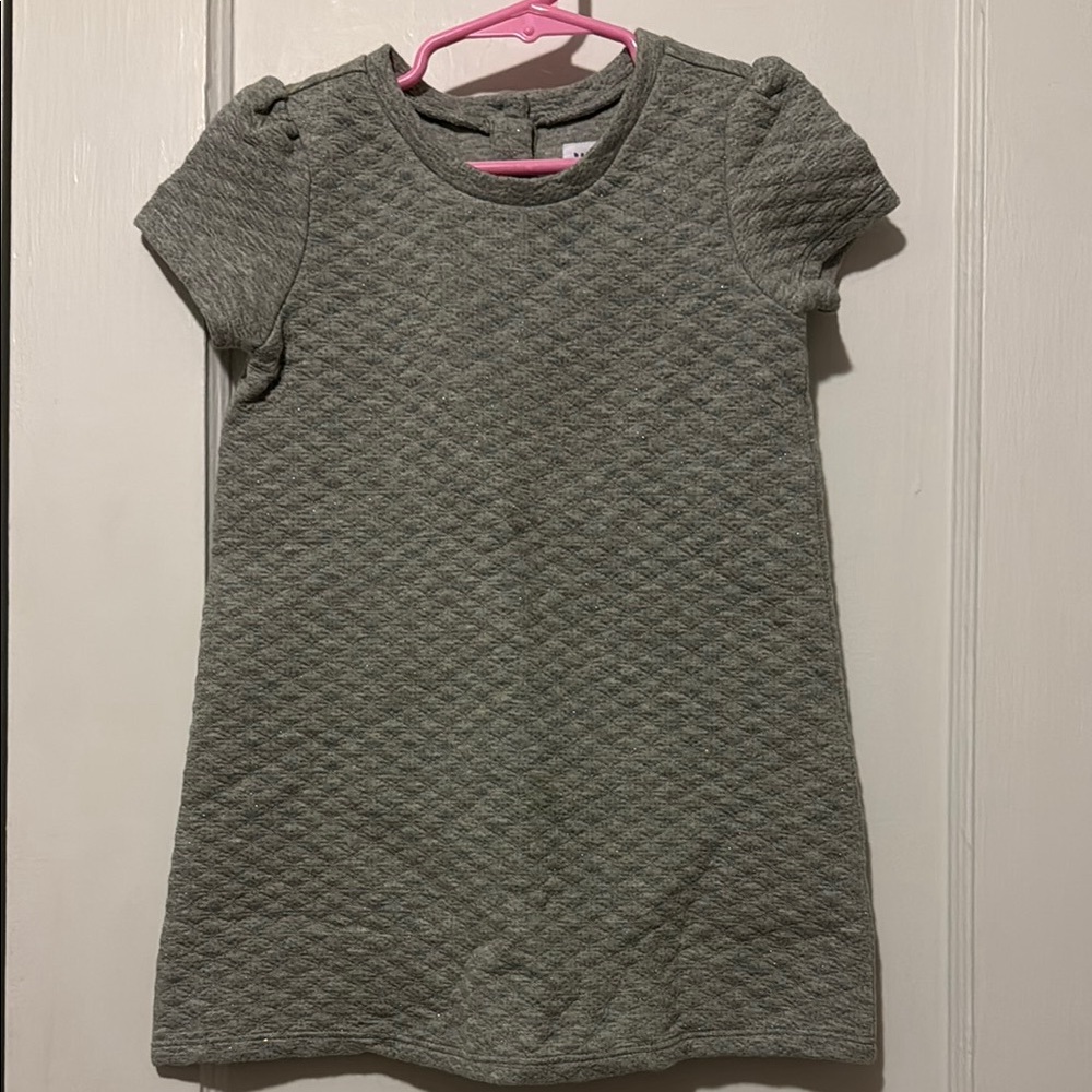 GAP Gray Short Sleeve Textured Dress